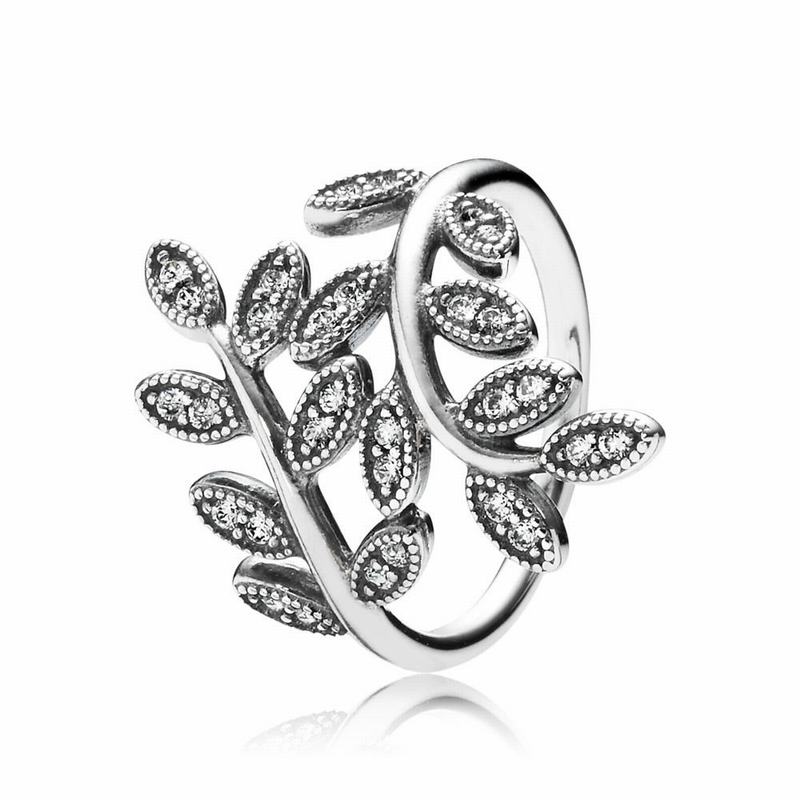 Pandora Sparkling Leaves Stackable Ring Silver Egypt YB7509246
